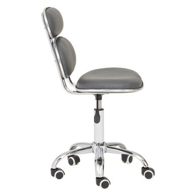 Fran Office Chair | Grey Leather Effect Home Office Chair