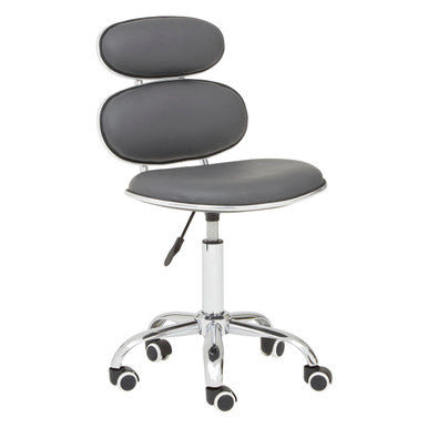 Fran Office Chair | Grey Leather Effect Home Office Chair