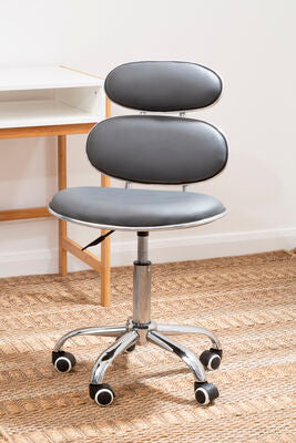 Fran Office Chair | Grey Leather Effect Home Office Chair