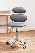 Fran Office Chair | Grey Leather Effect Home Office Chair