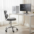 Fran Office Chair | Grey Leather Effect Home Office Chair