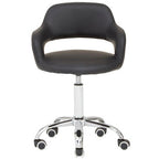 Fionna Office Chair | Black Leather Effect Curved Back Home Office Chair