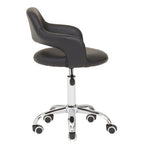 Fionna Office Chair | Black Leather Effect Curved Back Home Office Chair
