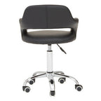 Fionna Office Chair | Black Leather Effect Curved Back Home Office Chair