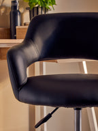 Fionna Office Chair | Black Leather Effect Curved Back Home Office Chair