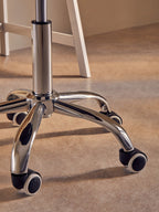 Fionna Office Chair | Black Leather Effect Curved Back Home Office Chair