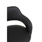 Fionna Office Chair | Black Leather Effect Curved Back Home Office Chair