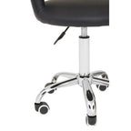 Fionna Office Chair | Black Leather Effect Curved Back Home Office Chair