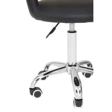 Fionna Office Chair | Black Leather Effect Curved Back Home Office Chair