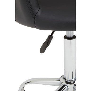 Fionna Office Chair | Black Leather Effect Curved Back Home Office Chair