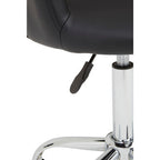 Fionna Office Chair | Black Leather Effect Curved Back Home Office Chair