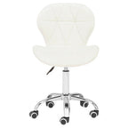 Franki Office Chair | White Velvet Quilted Home Office Chair