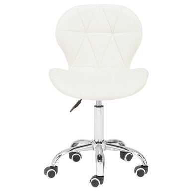 Franki Office Chair | White Velvet Quilted Home Office Chair