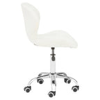 Franki Office Chair | White Velvet Quilted Home Office Chair