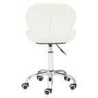 Franki Office Chair | White Velvet Quilted Home Office Chair