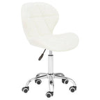 Franki Office Chair | White Velvet Quilted Home Office Chair