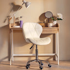 Franki Office Chair | White Velvet Quilted Home Office Chair