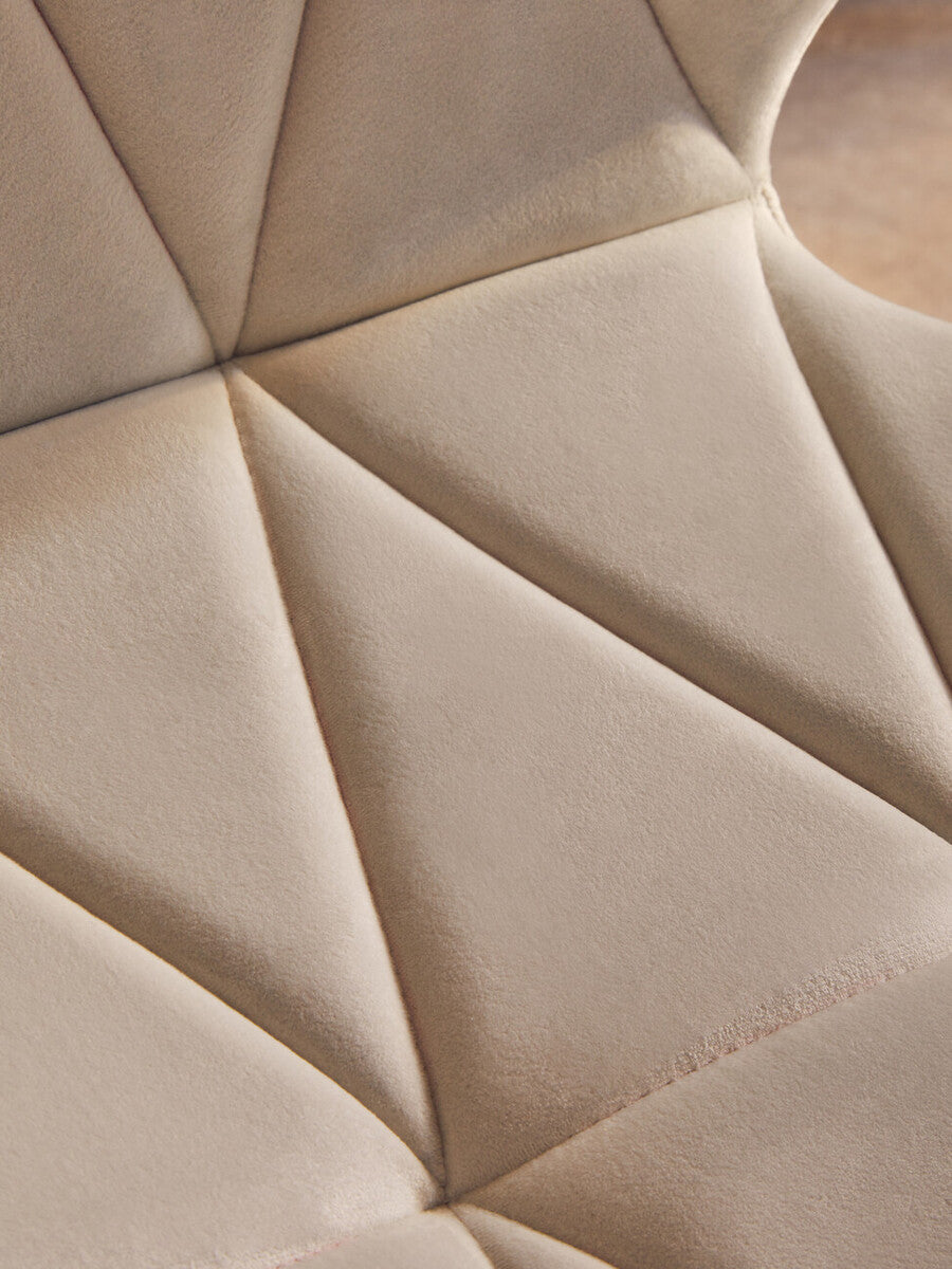 Franki Office Chair | White Velvet Quilted Home Office Chair