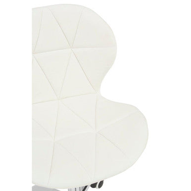 Franki Office Chair | White Velvet Quilted Home Office Chair