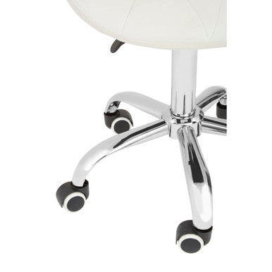 Franki Office Chair | White Velvet Quilted Home Office Chair