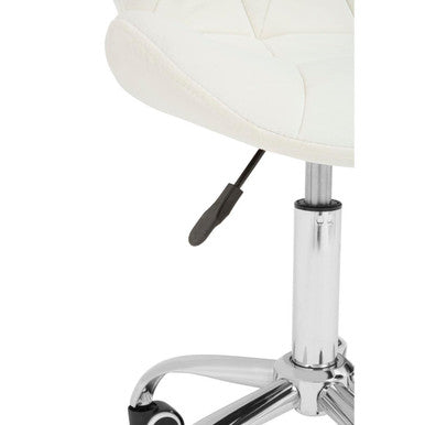 Franki Office Chair | White Velvet Quilted Home Office Chair