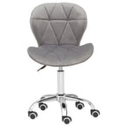 Franki Office Chair | Grey Velvet Quilted Home Office Chair