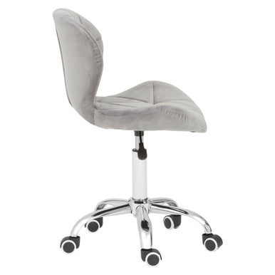 Franki Office Chair | Grey Velvet Quilted Home Office Chair