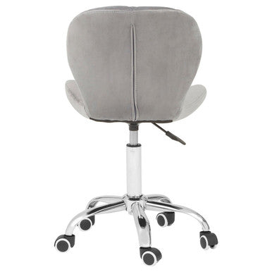 Franki Office Chair | Grey Velvet Quilted Home Office Chair