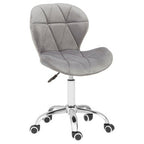 Franki Office Chair | Grey Velvet Quilted Home Office Chair