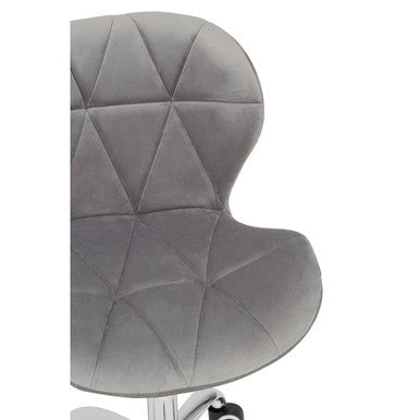 Franki Office Chair | Grey Velvet Quilted Home Office Chair