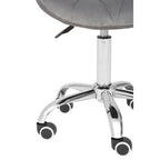 Franki Office Chair | Grey Velvet Quilted Home Office Chair