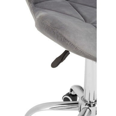 Franki Office Chair | Grey Velvet Quilted Home Office Chair