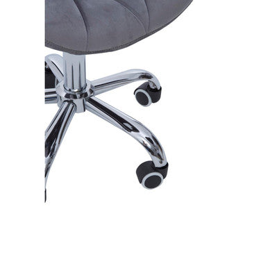 Franki Office Chair | Grey Velvet Quilted Home Office Chair