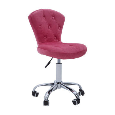 Fayth Office Chair | Pink Velvet Button Tufted Home Office Chair