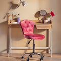 Fayth Office Chair | Pink Velvet Button Tufted Home Office Chair