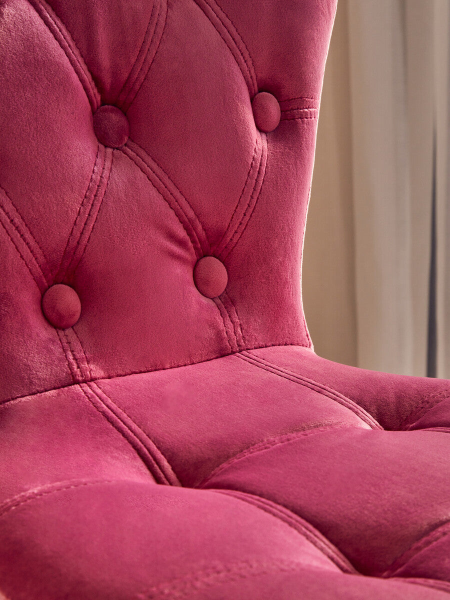 Fayth Office Chair | Pink Velvet Button Tufted Home Office Chair