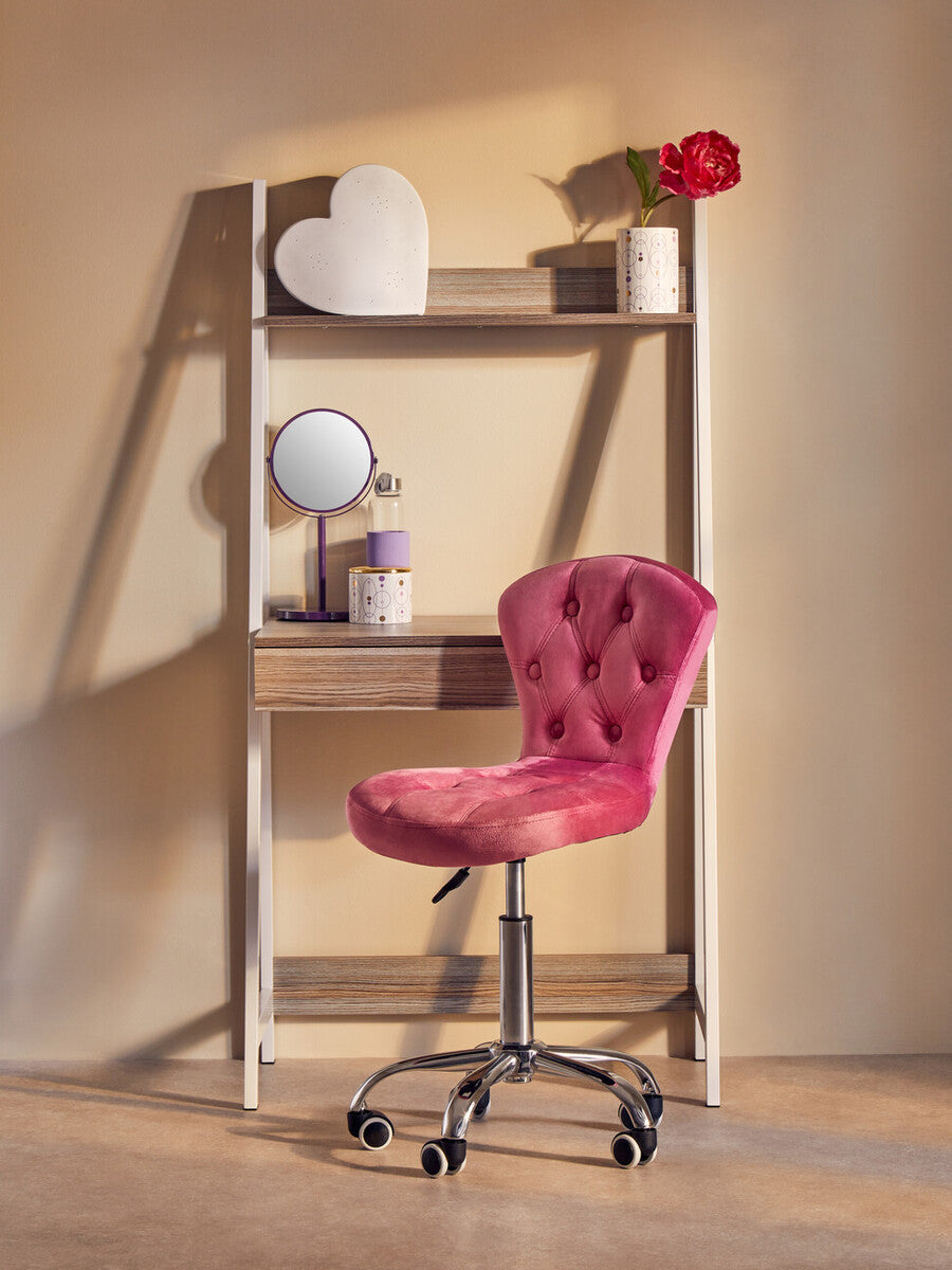 Fayth Office Chair | Pink Velvet Button Tufted Home Office Chair