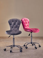 Fayth Office Chair | Pink Velvet Button Tufted Home Office Chair