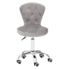 Fayth Office Chair | Grey Velvet Button Tufted Home Office Chair