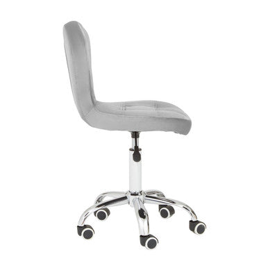 Fayth Office Chair | Grey Velvet Button Tufted Home Office Chair