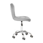 Fayth Office Chair | Grey Velvet Button Tufted Home Office Chair