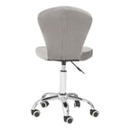 Fayth Office Chair | Grey Velvet Button Tufted Home Office Chair