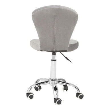 Fayth Office Chair | Grey Velvet Button Tufted Home Office Chair