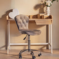 Fayth Office Chair | Grey Velvet Button Tufted Home Office Chair