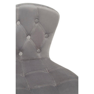 Fayth Office Chair | Grey Velvet Button Tufted Home Office Chair