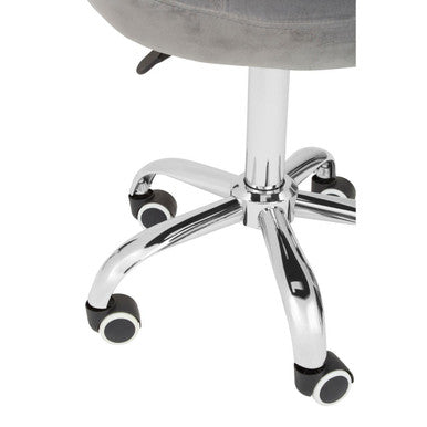 Fayth Office Chair | Grey Velvet Button Tufted Home Office Chair