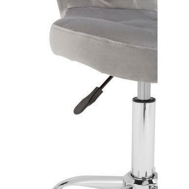 Fayth Office Chair | Grey Velvet Button Tufted Home Office Chair