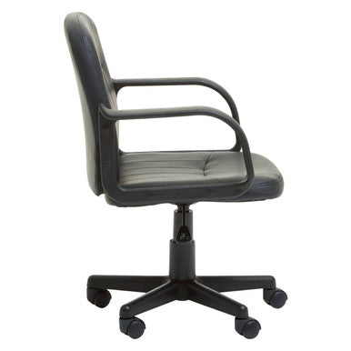 Flint Office Chair | Black Leather Effect Home Office Chair