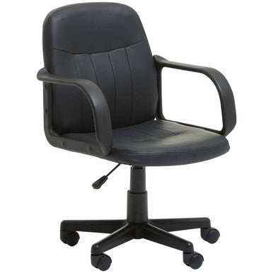 Flint Office Chair | Black Leather Effect Home Office Chair