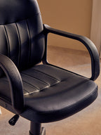 Flint Office Chair | Black Leather Effect Home Office Chair